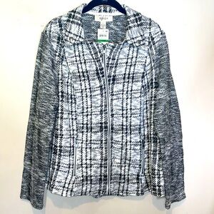 Style & Co Neutral Jacquard Top Large NWT
